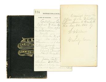 (MILITARY--CIVIL WAR.) GILBERT, WILLIAM H. Three volumes of personal diaries kept by the American Bible Societys Army agent.
